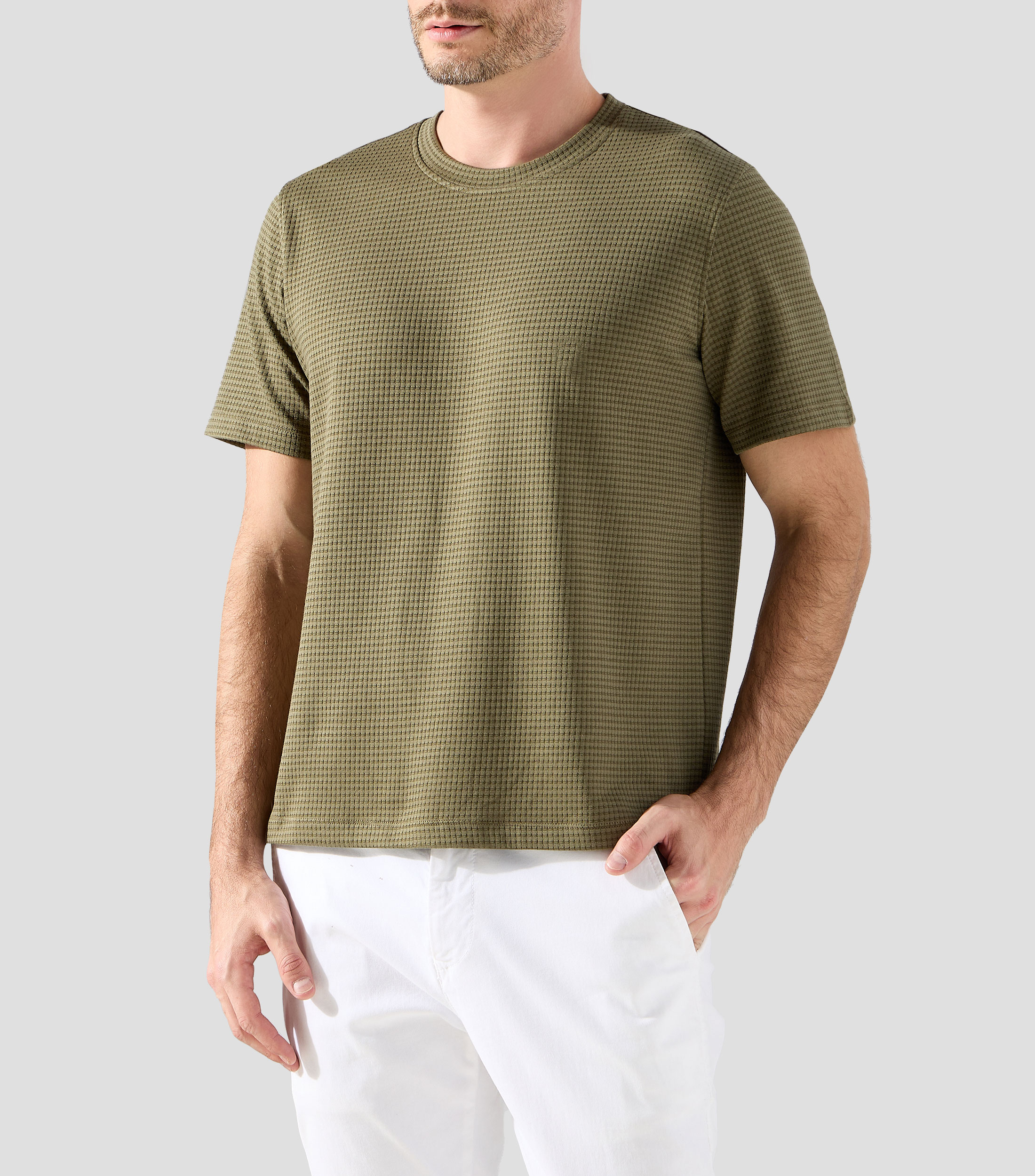 Playera cuello redondo manga corta lisa Hombre